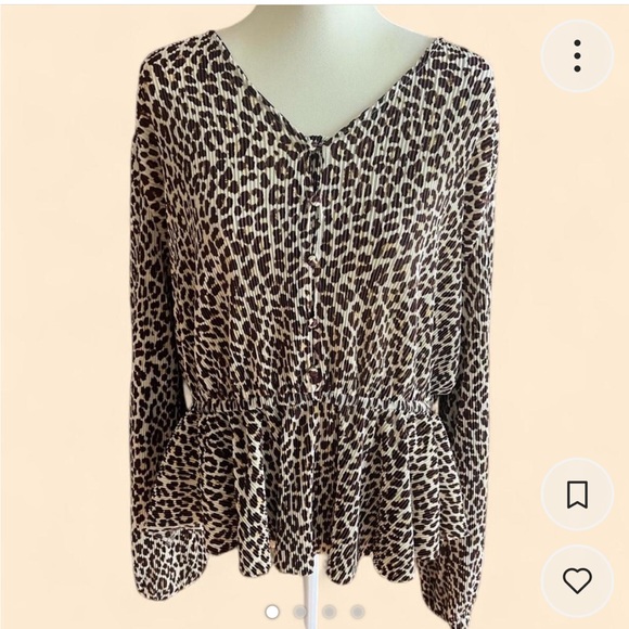 Jessica Simpson Animal Print Peplum Top Size 2X - Picture 1 of 4